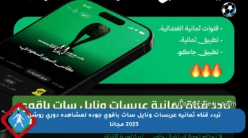 تردد قناة ثمانية عربسات ونايل سات باقوي جودة لمشاهدة دوري روشن 2025 مجانا